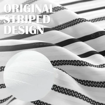 jinchan Waterproof Black and White Shower Curtain Set 70x72