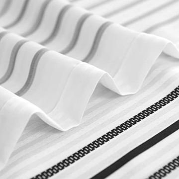 jinchan Waterproof Black and White Shower Curtain Set 70x72