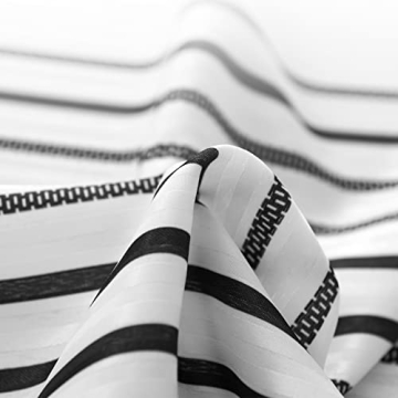 jinchan Waterproof Black and White Shower Curtain Set 70x72