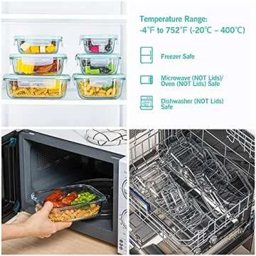 Vtopmart 8 Pack Glass Food Storage Containers with Lids, Glass Meal Prep Containers, Airtight Glass Bento Boxes with Leak Proof Locking Lids, for Microwave, Oven, Freezer and Dishwasher