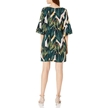 BELONGSCI Women's 2024 Summer Dress Sweet & Cute V-Neck Bell Sleeve Shift Dress Mini Dress, Perfect for Wedding or Graduation