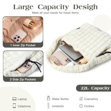 Stylish Large Quilted Puffer Tote Bag for Women
