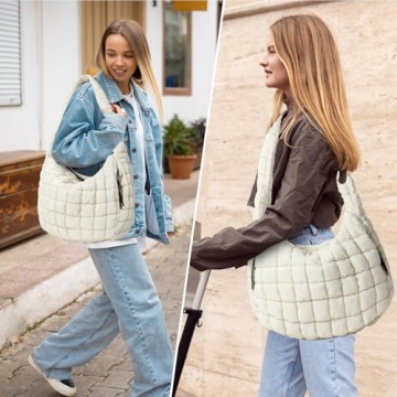 Stylish Large Quilted Puffer Tote Bag for Women