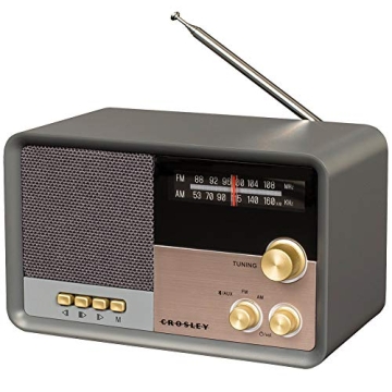 Crosley CR3036D-CL Tribute Vintage AM/FM Bluetooth Radio, Charcoal