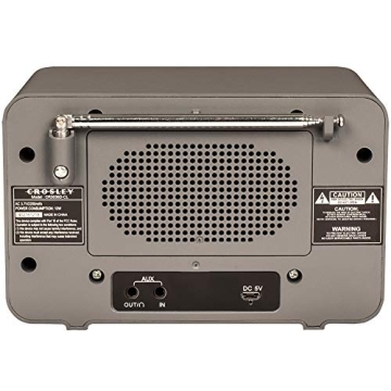 Crosley CR3036D-CL Tribute Vintage AM/FM Bluetooth Radio, Charcoal