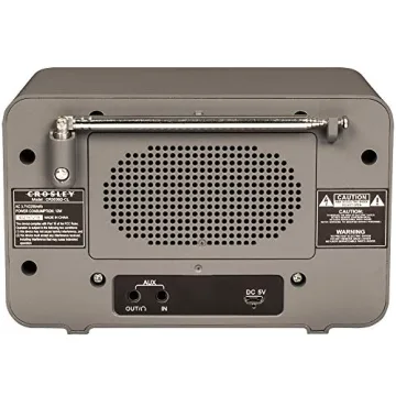 Crosley CR3036D-CL Tribute Vintage AM/FM Bluetooth Radio, Charcoal