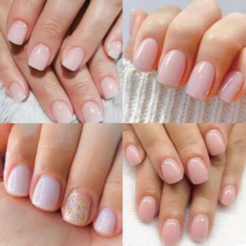 UNA GELLA Square Nail Tips Full Cover - Pre-buff Matte Gel x Tips Square Extra Short Strong&Lasting ...