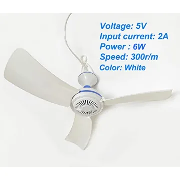 SKYRI Mini USB Ceiling Fan for Camping, RV, and Dorms