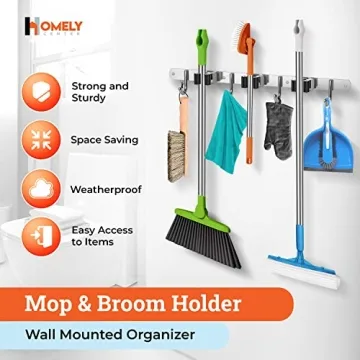 Homely Center Broom Wall Mount Organizer - Durable & Stylish