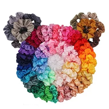 BeeVines Hair Scrunchies, Satin Silk Scrunchies, Silky Curly Hair Accessories for Women, Hair Ties R...