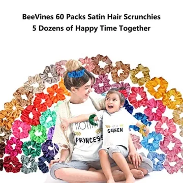 Shop BeeVines 60-Pack Satin Scrunchies for Stylish Hair