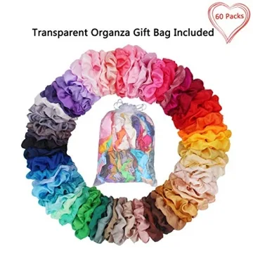 Shop BeeVines 60-Pack Satin Scrunchies for Stylish Hair