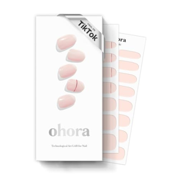 ohora Semi Cured Gel Nail Strips (N Basic Nails no.11) - Nude, Solid, Works with UV/LED Lamps, Salon...