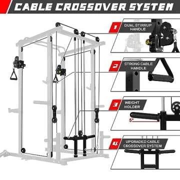 RitFit Multi-Function Power Rack Cage with Cable System