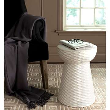 Safavieh Daphne Glazed Ceramic Decorative Garden Stool, White