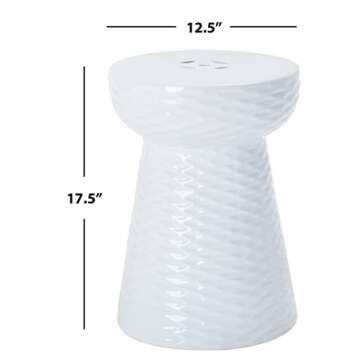 Safavieh Daphne Glazed Ceramic Decorative Garden Stool, White