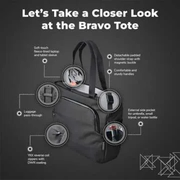 ALPAKA Bravo Tote - Versatile Laptop Messenger & Tote Bag with YKK Zipper, Weatherproof Fabric, Adjustable Detachable Shoulder Padded Strap, Side Pocket Fits 16 Inch for Men Work Travel, Black