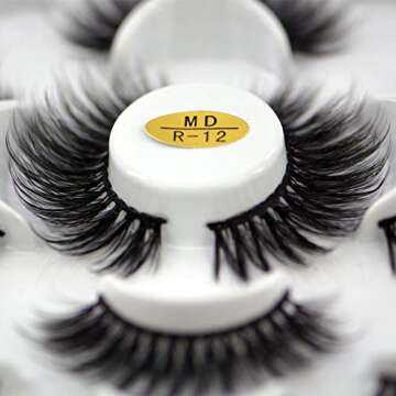 HBZGTLAD NEW 7 Pairs 3D Mink Hair False Eyelashes Criss-cross Wispy Cross Fluffy length Lashes Exten...