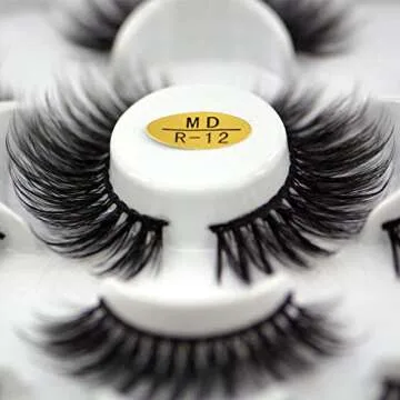 HBZGTLAD NEW 7 Pairs 3D Mink Hair False Eyelashes Criss-cross Wispy Cross Fluffy length Lashes Exten...