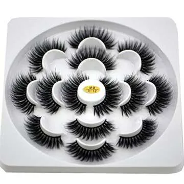 HBZGTLAD NEW 7 Pairs 3D Mink Hair False Eyelashes Criss-cross Wispy Cross Fluffy length Lashes Extension Handmade Eye Makeup Tools (MDR-12)