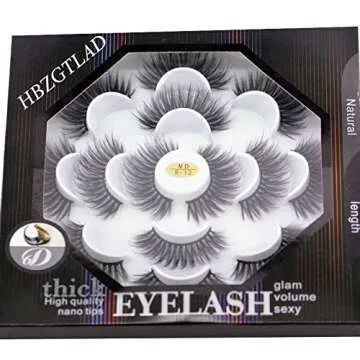 HBZGTLAD NEW 7 Pairs 3D Mink Hair False Eyelashes Criss-cross Wispy Cross Fluffy length Lashes Extension Handmade Eye Makeup Tools (MDR-12)