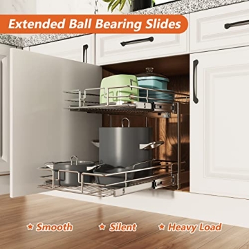 ROOMTEC Pull Out Cabinet Organizer for Kitchen & Bathroom