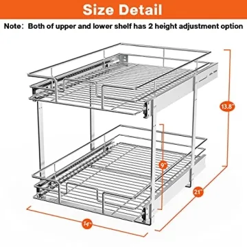 ROOMTEC Pull Out Cabinet Organizer for Kitchen & Bathroom