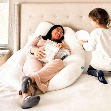 Newton Baby New and Improved Premium Pregnancy Maternity Pillow with Cotton Surface, 50% More Memory...