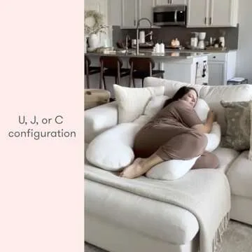 Newton Baby New and Improved Premium Pregnancy Maternity Pillow with Cotton Surface, 50% More Memory Foam and Fiber Clusters for Complete Support, U-Shaped with Removable Washable Cover