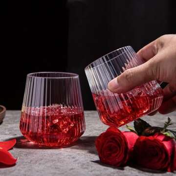 20 Pack 14oz Stemless Plastic Wine Glasses Heavy Duty Disposable Wine Glasses Unbreakable Clear Plastic Cocktail Glasses Recyclable Shatterproof Reusable Plastic Wine Cups for Parties Wedding