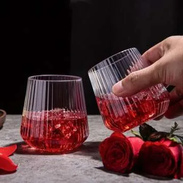 20 Pack 14oz Stemless Plastic Wine Glasses Heavy Duty Disposable Wine Glasses Unbreakable Clear Plastic Cocktail Glasses Recyclable Shatterproof Reusable Plastic Wine Cups for Parties Wedding