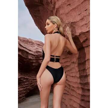 Elegant LUMINOVA One-Piece Swimsuit with Cross-Front Cut-Outs