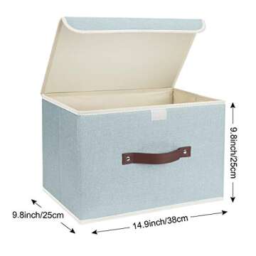 TYEERS Collapsible Storage Boxes, Washable, Fabric Storage Bins with Lids for Home, Bedroom, Closet,...
