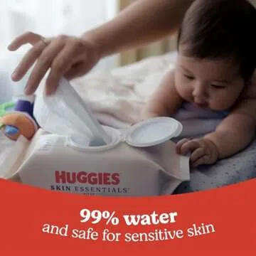 Huggies Skin Essentials Baby Wipes, Hypoallergenic, 99% Water, 10 Flip Top Packs (560 Wipes Total)