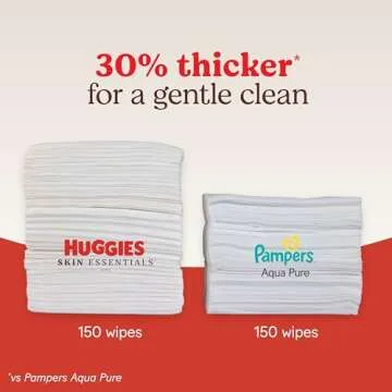 Huggies Skin Essentials Baby Wipes, Hypoallergenic, 99% Water, 10 Flip Top Packs (560 Wipes Total)