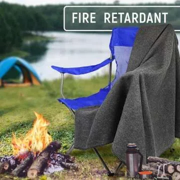 JMR Wool Camping Blanket - Warm Heavy Car Blanket & Camp Quilt - Survival Emergency Blanket for Sleeping Outdoors - Multi-Use Wool Blanket for Camping, Car & Home - 80% Wool, Grey, 66X90