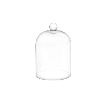 Elegant 7.5" Tall Handmade Glass Cloche for Terrarium and Cakes