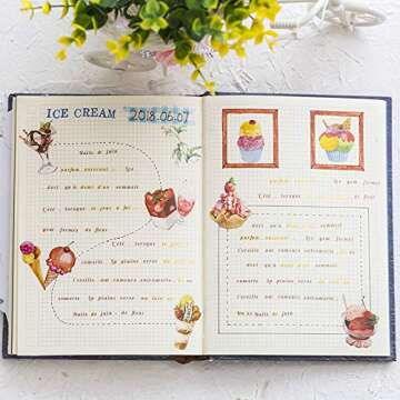 DzdzCrafts Ice Cream Stickers 1.6 Inch for Crafting Fun