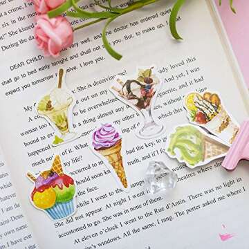 DzdzCrafts Ice Cream Stickers 1.6 Inch for Crafting Fun