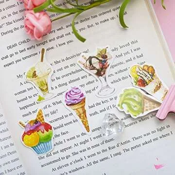 DzdzCrafts Ice Cream Stickers 1.6 Inch for Crafting Fun