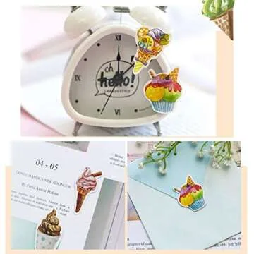 DzdzCrafts Ice Cream Stickers 1.6 Inch for Crafting Fun