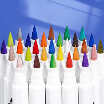 Arrtx 30 Colors Acrylic Paint Pens for Rock Painting, Extra Brush Tip, Water Based Paint Markers for...