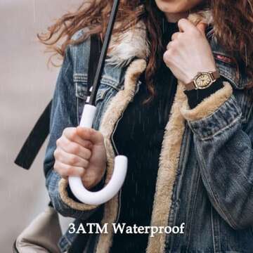 NN BEN NEVIS Watch, Womens Watch Elegant Lychee Leather Strap, Fashion Creative Square Wrist Watch, Analog Watch Birthday/Wedding Gifts for Women