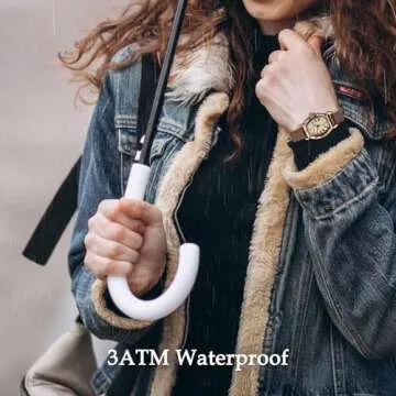 NN BEN NEVIS Watch, Womens Watch Elegant Lychee Leather Strap, Fashion Creative Square Wrist Watch, Analog Watch Birthday/Wedding Gifts for Women