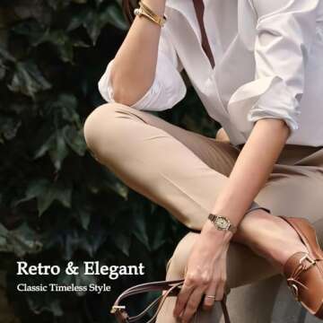 NN BEN NEVIS Watch, Womens Watch Elegant Lychee Leather Strap, Fashion Creative Square Wrist Watch, Analog Watch Birthday/Wedding Gifts for Women