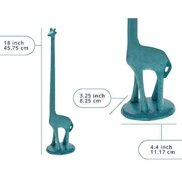 Giraffe Paper Towel Holder for Kitchen or Decorative Toilet Paper Stand for Bathroom - Unique Antique, Vintage, Whimsical Animal Design Roll Dispenser for Home Decor