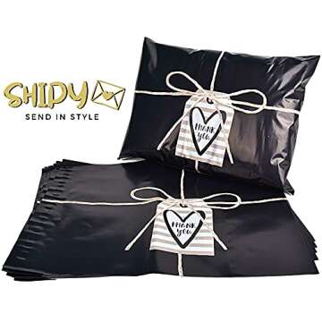 Cute Thank You Poly Mailers by SHIPY - 10x13, 100 Pack
