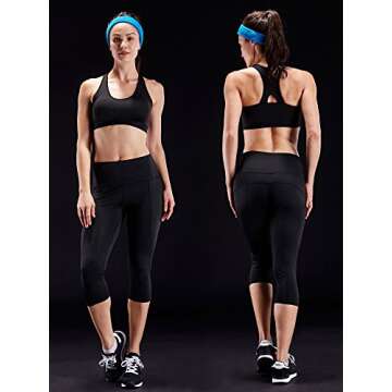 Neleus 3 Pack Workout Running Capris Tummy Control High Waist Yoga Leggings Yoga Pants,9027,Black,Grey,Dark red,M,EU L