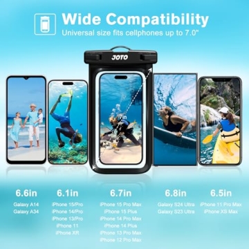 JOTO Waterproof Pouch Case for Smartphones up to 7" - Black