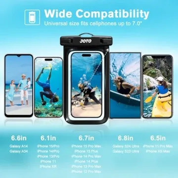 JOTO Waterproof Pouch Case for Smartphones up to 7" - Black